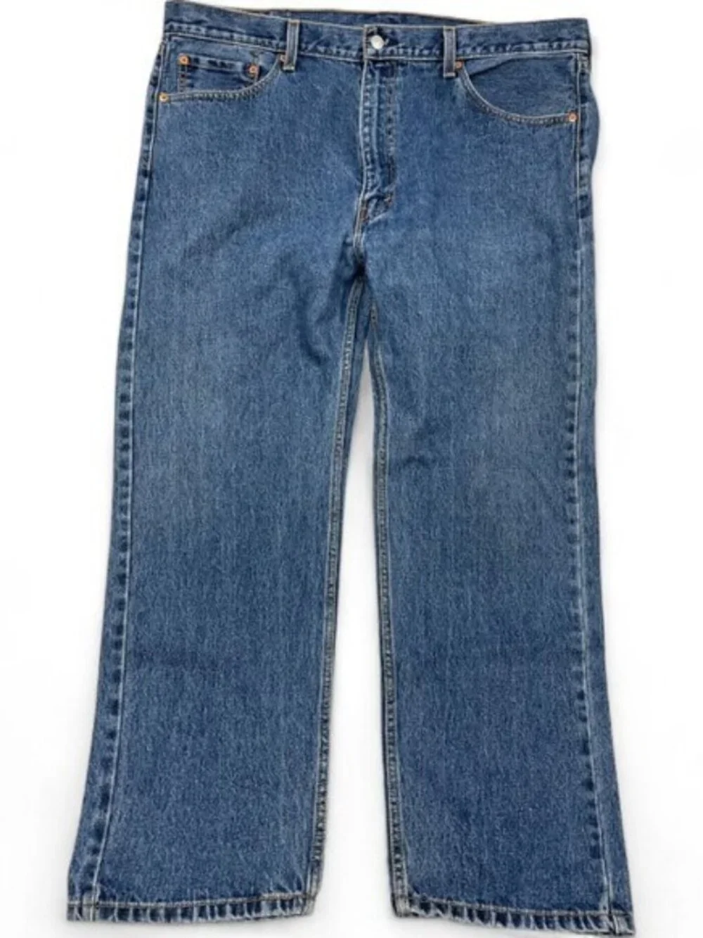Levi's 505 Blue Regular Straight Leg Denim Jeans Men's 42x30